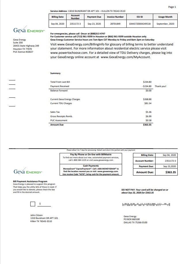  Minol USA business utility bill 